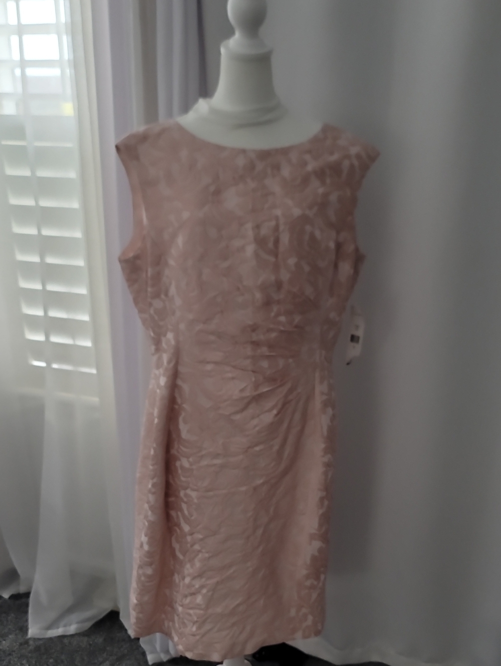 Ralph Lauren Blush Floral Jacquard Sleeveless Midi Dress